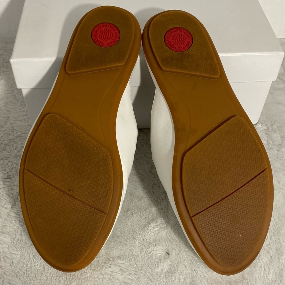 Fitflop Gracie Urban White Leather Beaded Circle Mules Women’s Size 8 - Picture 8 of 11